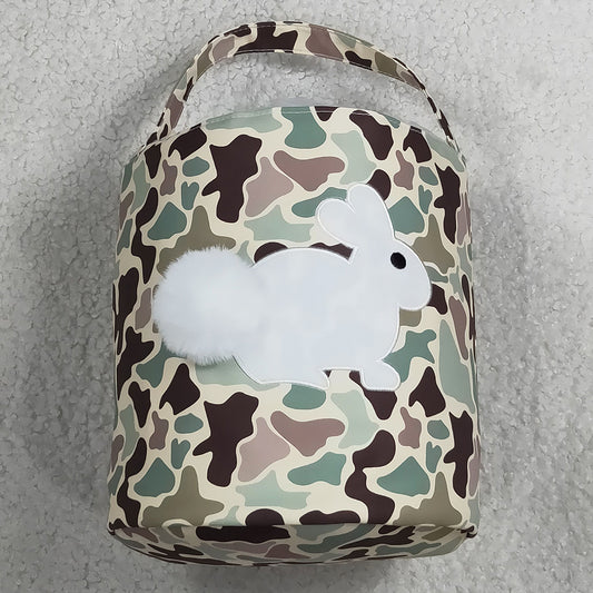 Baby Kids Bags Embroidery Rabbits Pink Brown Camo Easter Bucket Baskets Bags BA0465