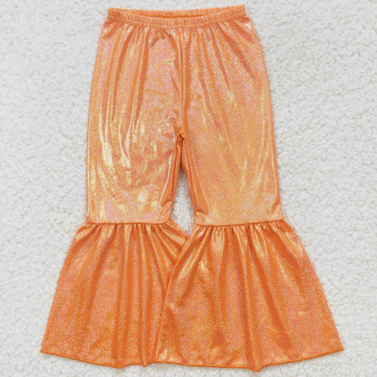 Baby Girls Pants Orange Holographic Spandex Bell Pants P0188