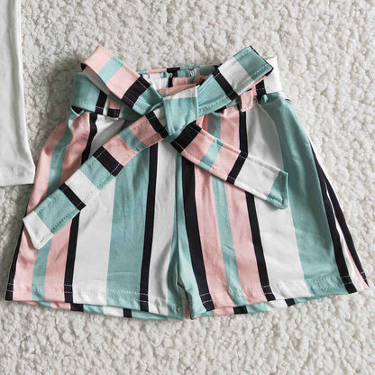 Baby Girls Summer Clothes Set Cute Short Sleeve Shorts Boutique Kids Girls Outfits GSSO0022