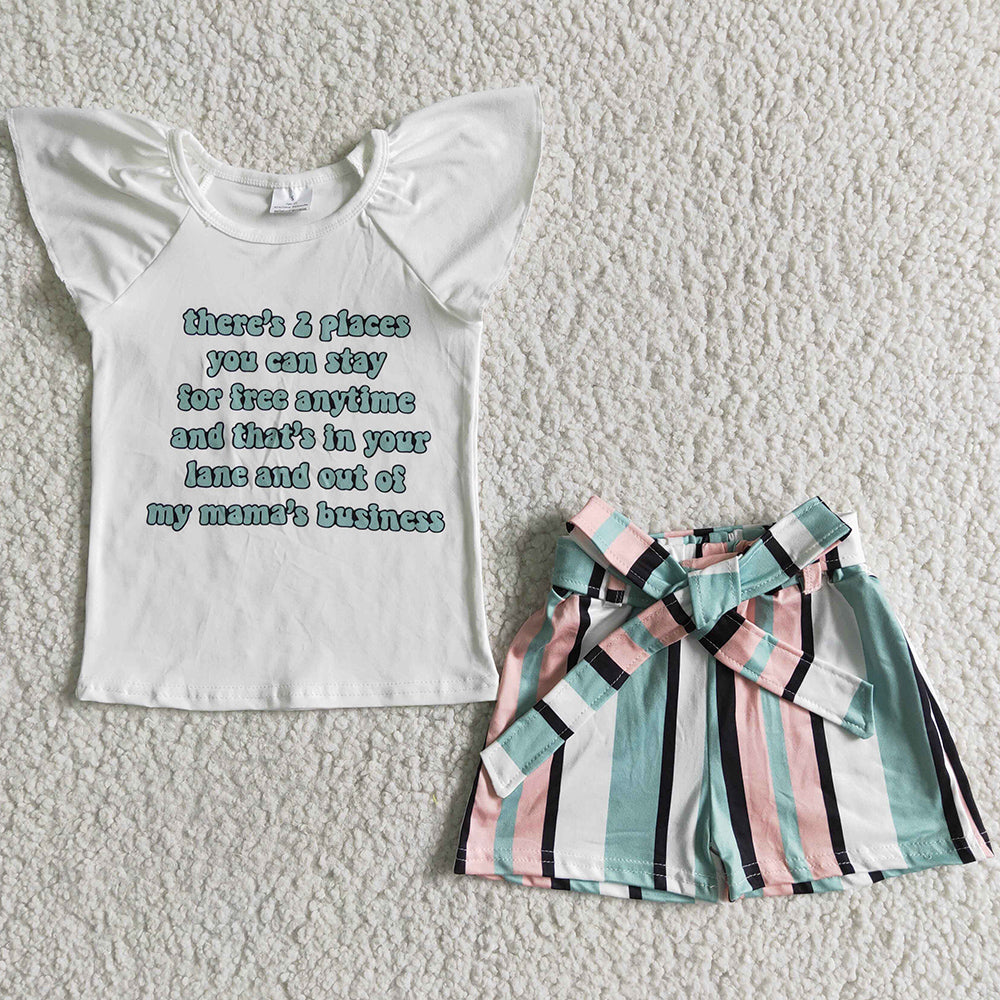 Baby Girls Summer Clothes Set Cute Short Sleeve Shorts Boutique Kids Girls Outfits GSSO0022