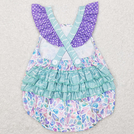 Baby Infant Girls Romper Summer Sea Shell Ruffle Rompers SR0735