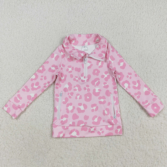 Baby Girls Clothes Pink Leopard Pockets Zipper Yoga Activite Jackets Top GT1070 8.9