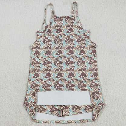 Adult Women Dress Western Khaki Camo Strap Pockets Yoga Activity Shorts Dresses GSD2734 8.9