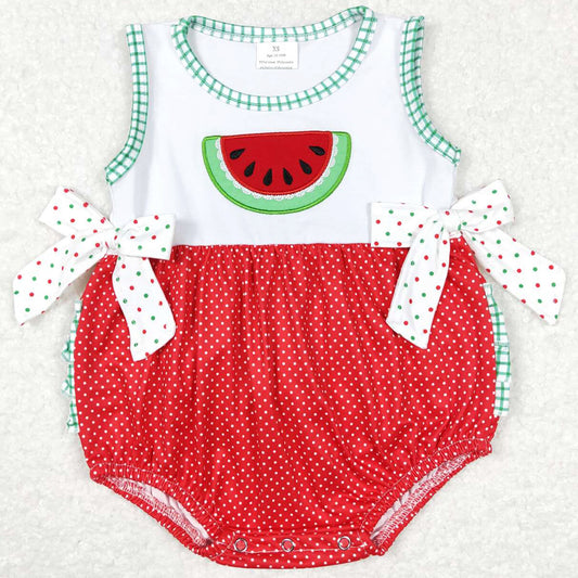 Baby Infant Boys Rompers Watermelon Embroidery Summer Sleeveless Rompers SR0592