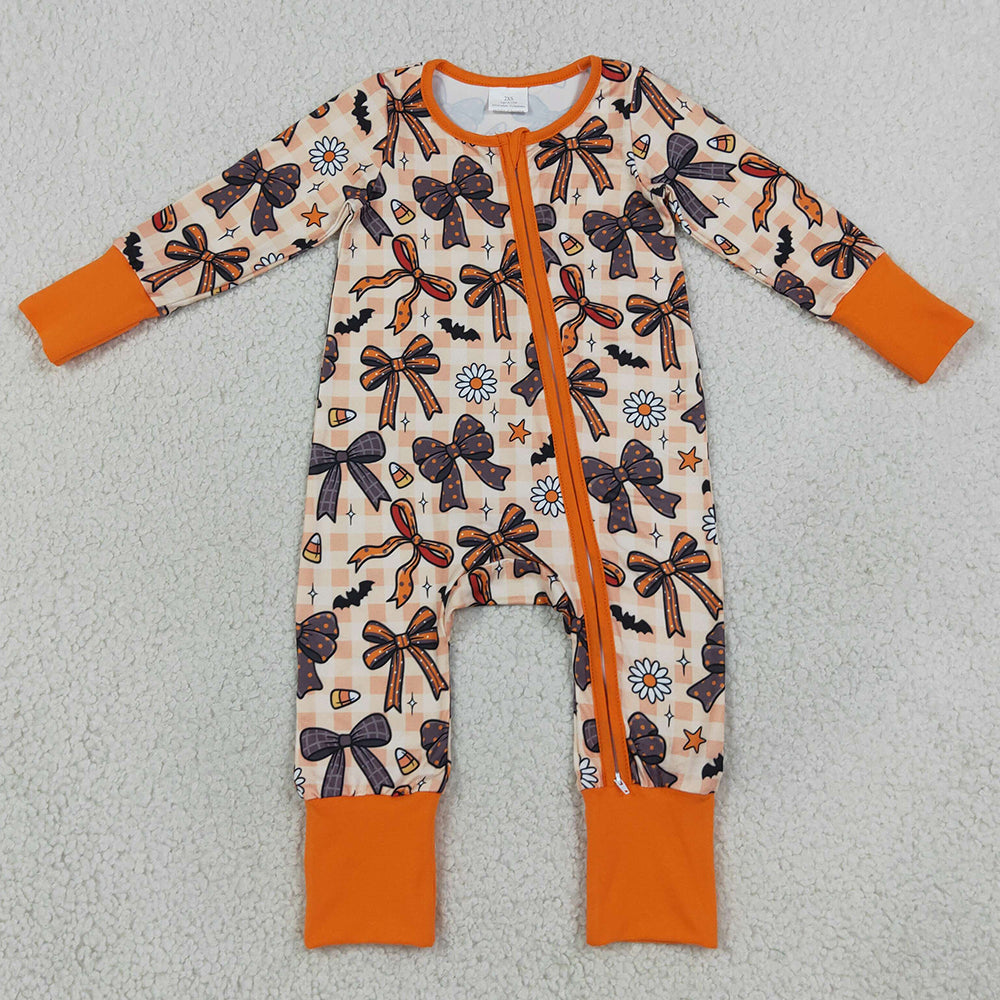 Baby Girls Rompers Candy Bows Flowers Halloweens Two Way Zip Convertible Rompers LR3161