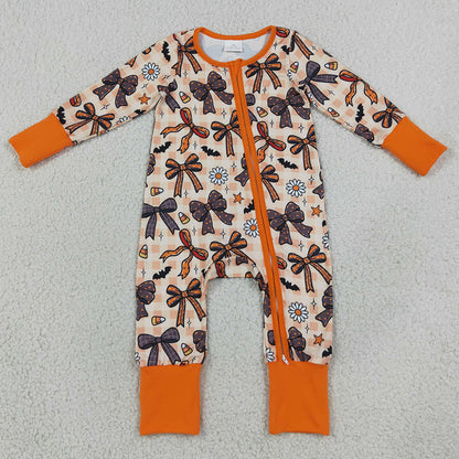 Baby Girls Rompers Candy Bows Flowers Halloweens Two Way Zip Convertible Rompers LR3161