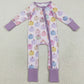 Halloween Baby Girls Rompers Colorful Bows Pumpkins Fall Zipper Footie Rompers LR2442 8.9
