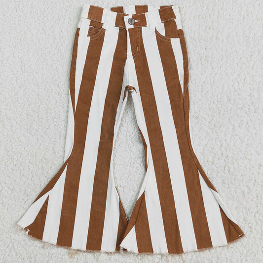 Boutique Baby Girls Jeans Stripe Bell Jeans Denim Pants E5-24 5.10