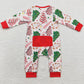 Baby Infant Boys Rompers Christmas Tree Cake Bamboo Zip Rompers LR1150