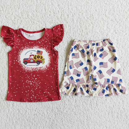 Wholesale Baby Girls Clothes July 4th Kids Summer Clothing Outfits D9-19 3.25
