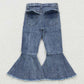 New Boutique Baby Girls Jeans Pants Denim Bell Bottoms P0325