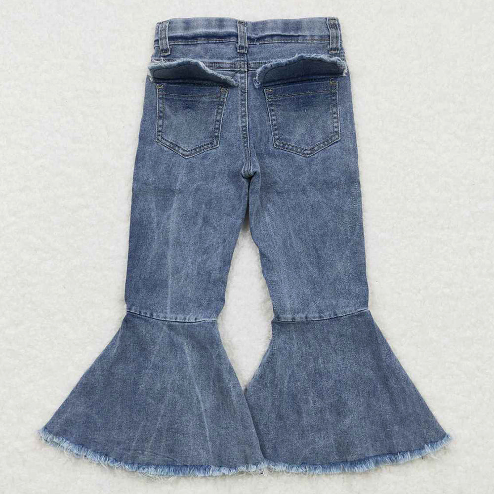 New Boutique Baby Girls Jeans Pants Denim Bell Bottoms P0325