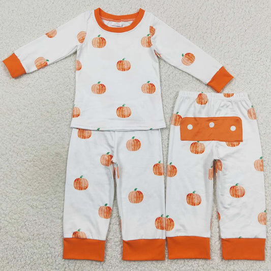 Halloween Pumpkin Print Kids Boys Pajamas Sets BLP0297