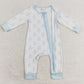 Baby Infant Boys Rompers Halloween Blue Ghost Zip Bamboo Rompers LR1125