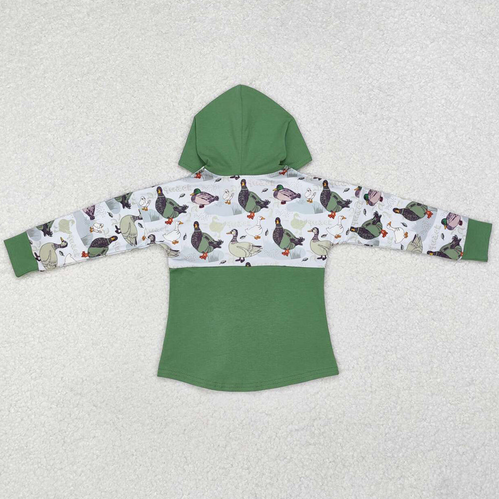 Baby Boys Clothes Tops Duck Green Hooded Long Sleeve Tops BT0357