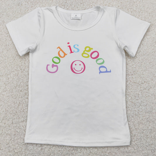 Baby Girls T-shirts Short Sleeves GOD IS GOOD Shirts Tops GT0958 4.9