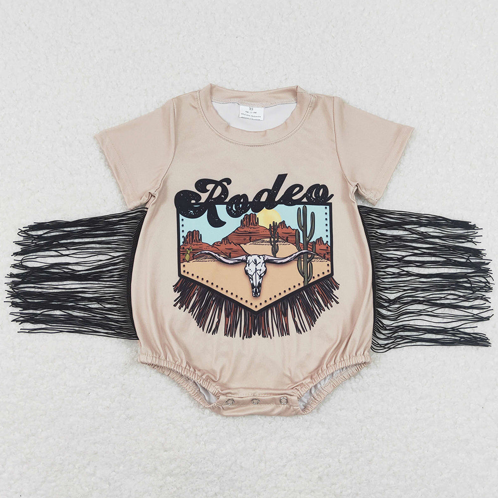 Baby Infant Girls Rompers Western Rodeo Fringe Short Sleeve Rompers SR0464