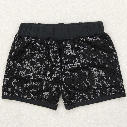 Baby Girls Black Sequin Bottoms Shorts SS0121