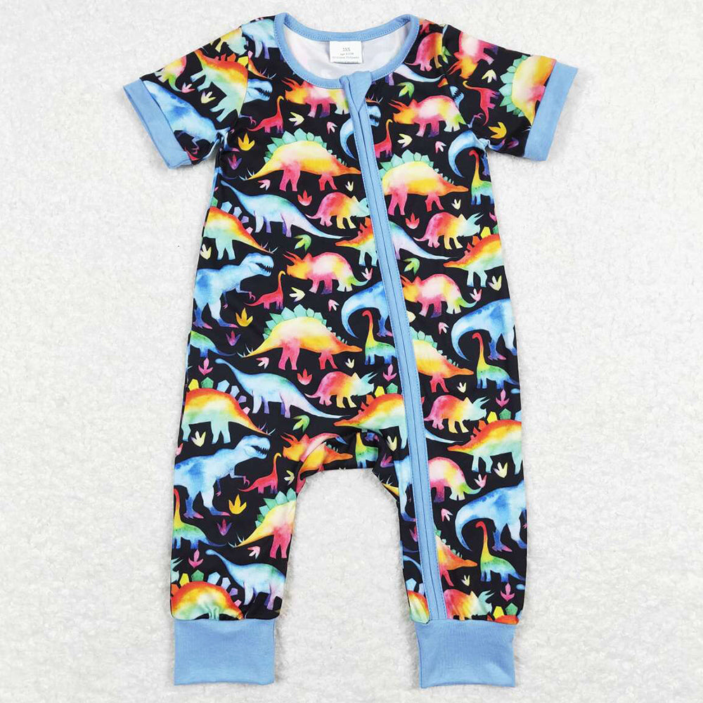 Baby Infant Boys Romper Dinosaur Colorful Zip Rompers SR0506