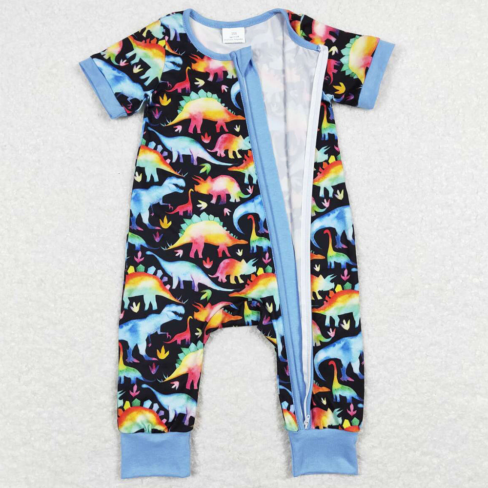 Baby Infant Boys Romper Dinosaur Colorful Zip Rompers SR0506