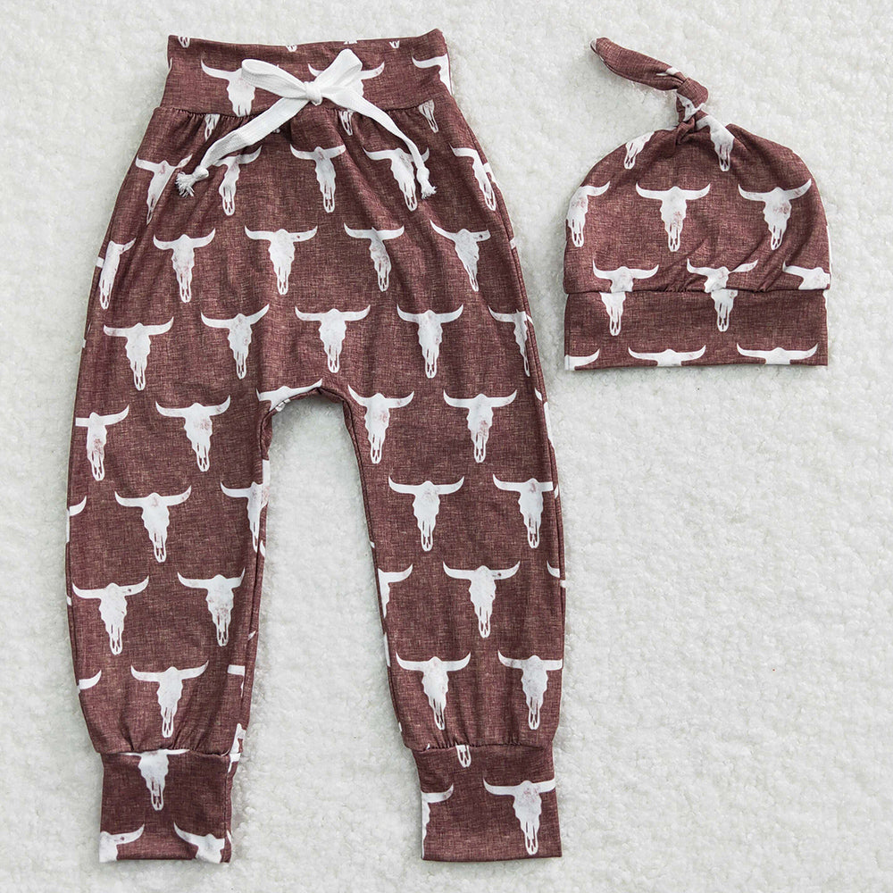 Cow Print Baby Boys Pants Western Hats Pants Sets P0273