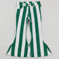 Baby Girls Jeans Pants Green White Stripes Bell Denim Pants P0330