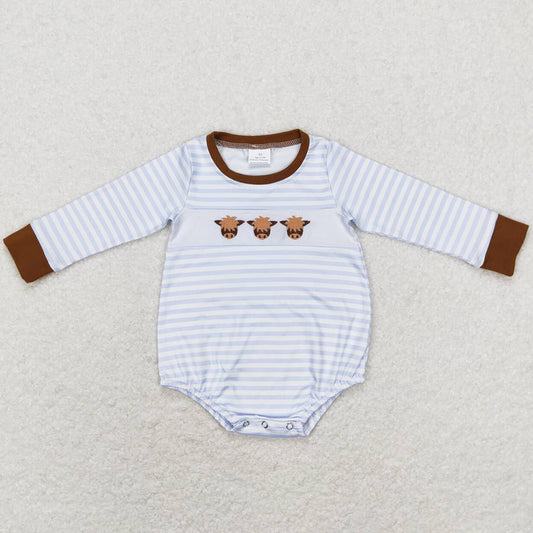 Baby Boys Eomper Highland Cow Western Long Sleeve Rompers LR0724