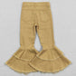 Baby Girls Denim Pants Khaki Double Ruffle Jeans Pants