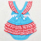 Baby Infant Girls Rompers I Love Mom Blue Ruffle Bubble Rompers SR0683