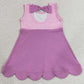 Baby Girls Dress Hot Pink Sleeveless Cartoon Scallop Knee Length Dress GSD2518