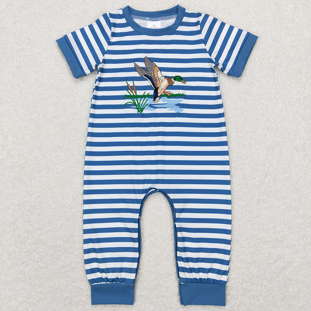 Baby Boys Romper Duck Blue Stripes Short Sleeve Rompers SR0554