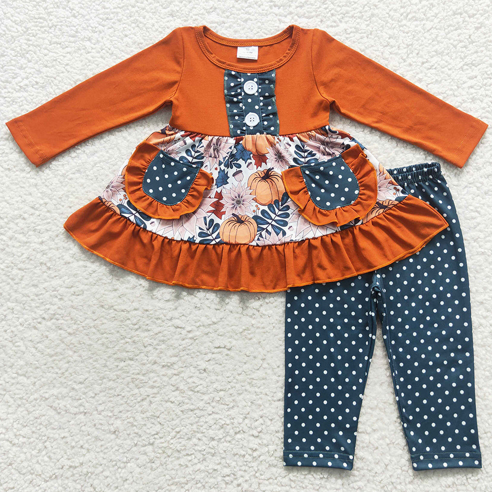 Boutique Girls Clothing Pumpkin Outfits GLP0682