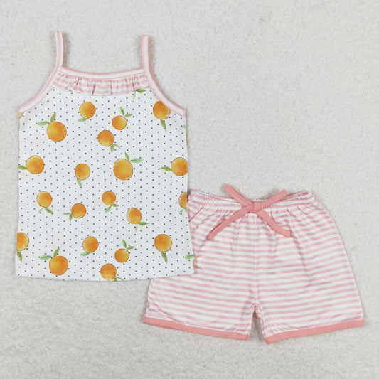 Baby Girls Clothes Cute Peach Shirt Top Bow Shorts Sets GSSO0909