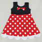 Baby Girls Dress Black Sleeveless Polka Dots Scallop Knee Length Dresses GSD2037