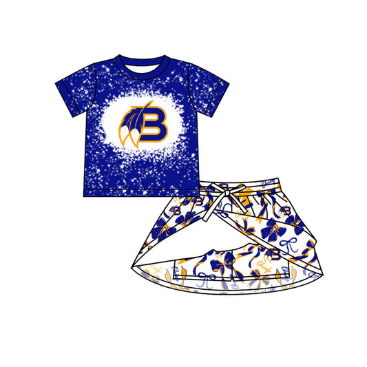 Preorder (moq 5)Baby Girls Chiefs team Top Skirt Skort Sets 6.20