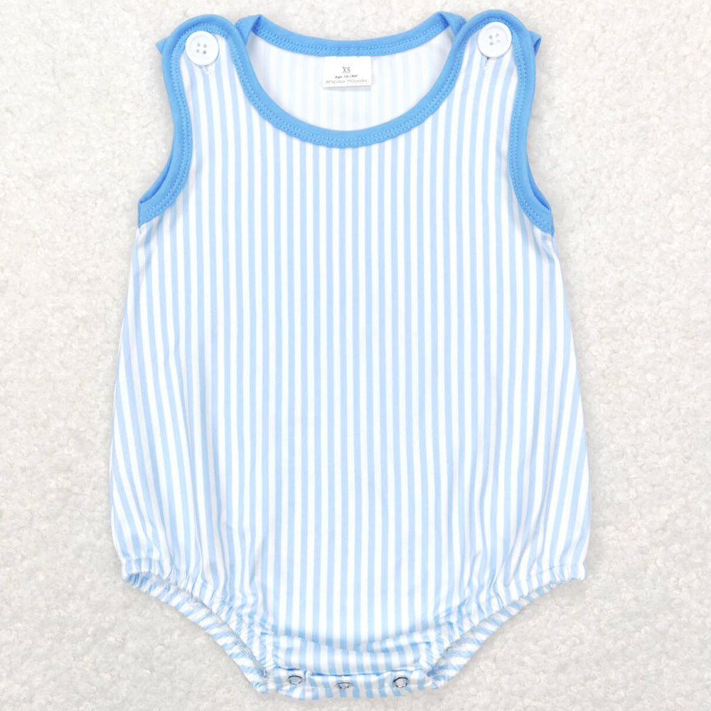 Baby Infant Boys Romper Blue Stripes Sleeveless Rompers SR0711