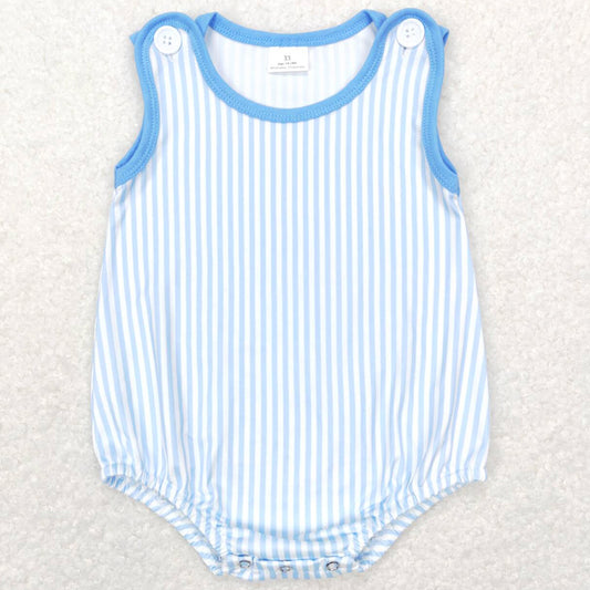 Baby Infant Boys Romper Blue Stripes Sleeveless Rompers SR0711