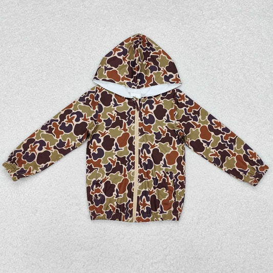 Baby Boys Clothes Tops Camo Hunting Hooded Long Sleeve Zip Jackets Tops BT0762