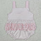 Baby Infant Girls Rompers Pink Dots Bows Straps Rompers SR2280