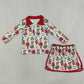 Baby Girls Green Face Frogs Gifts Zip Top Skirt Short Christmas Clothes Sets GLD1608