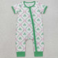 Baby Infant Girls Rompers St Patrick Quatrefoil Bows Zip Rompers SR2109