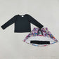 Baby Girls Clothes Black Shirt Top Demon Hunter Pockets Skirt Shorts Clothes Sets GLD1425 1.8
