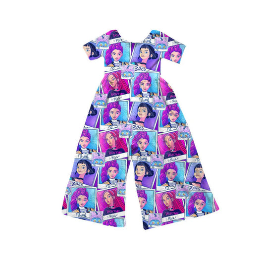 Preorder(moq 5) Baby Girls Short Sleeve Cartoon Girls Pant Jumpsuits 10.11