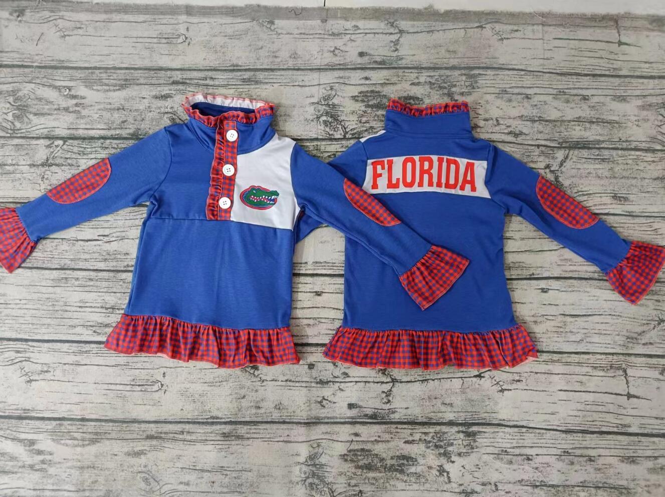 Baby Girls Clothes Long Sleeve Tops Football Zip Pullovers Tops preorder MOQ 5