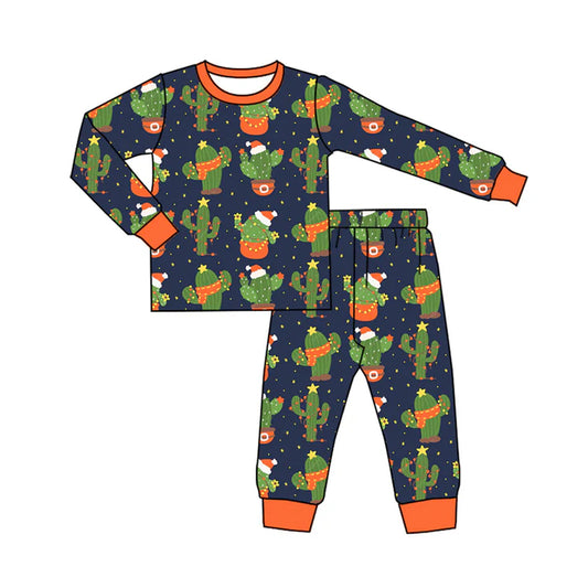 Preorder (moq 5)Baby Boys Navy Long Sleeves Cactus Hats Top Pants Pajamas Set 5.20