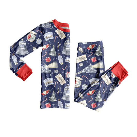 Preorder (moq 5)Baby Boys Gifts Candy Cane Christmas Top Pants Christmas Pajamas Set 9.4