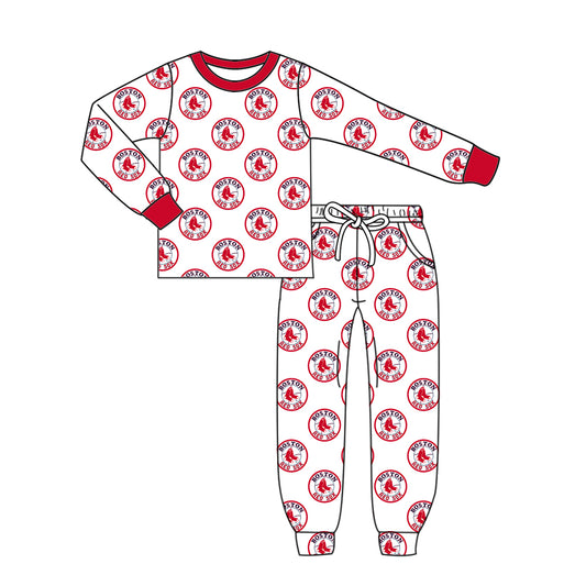 Preorder(moq 5) Boutique Baby Girls Pajamas Red Long Sleeve Top Pants Pajamas Set 8.16