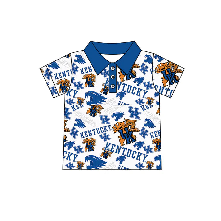 Preorder(moq 5)Baby Boys Kenturky Team Short Sleeve Tee Pullovers Polo Shirts Tops 7.22