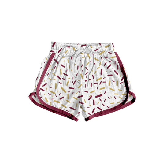 Preorder(moq 5) Baby Girls Red Yellow Sprinkles Team Shorts Bottoms 8.16