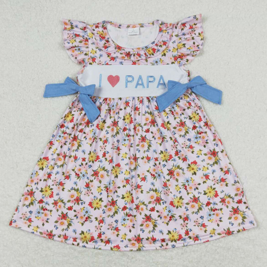 Boutique Baby Girls Dress I Love Papa Knee Length Dresses GSD0968